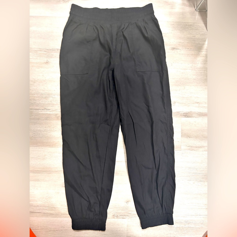 A New Day Black Baggy Joggers Elastic Waist & Ankles Side Pockets M
